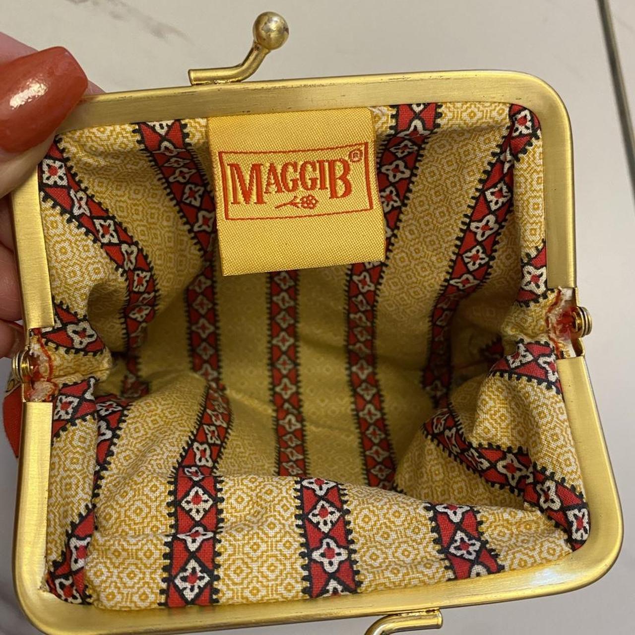 Vintage MaggiB Coin Purse in red with paisley