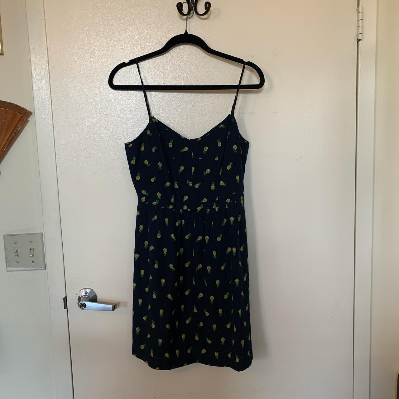 J.Crew Women's Navy and Yellow Dress | Depop