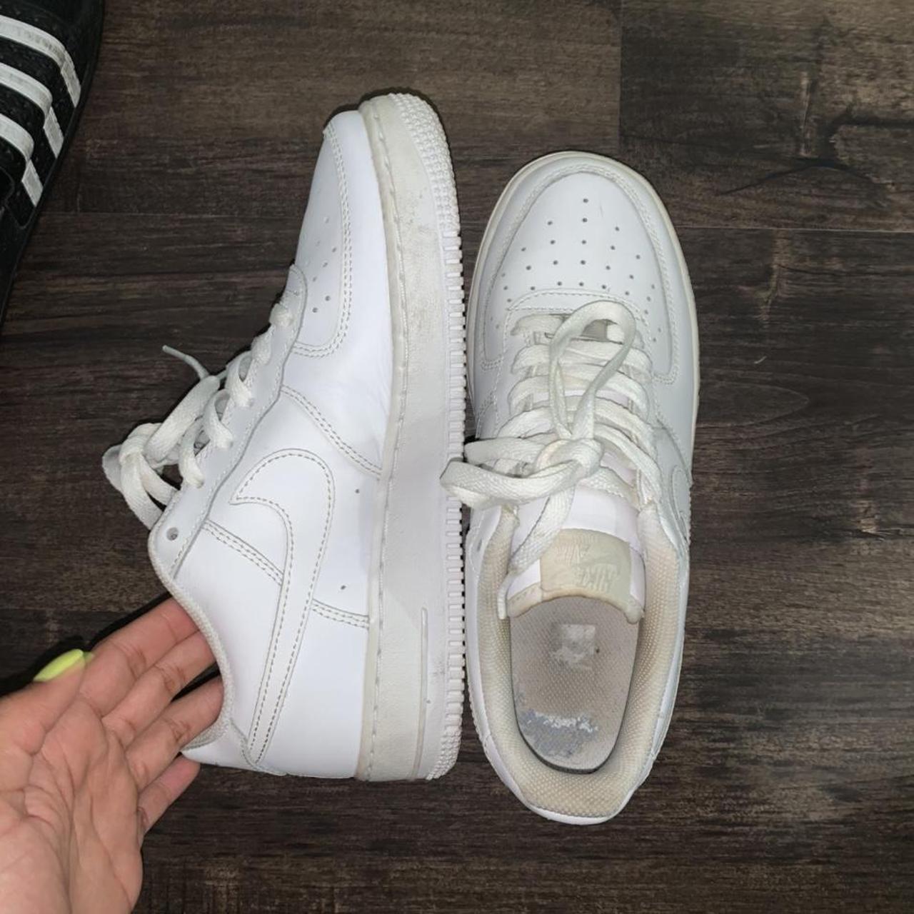 🤍🤍 ALL WHITE NIKE AIR FORCES 🤍 🤍 6.5 YOUTH 8... - Depop