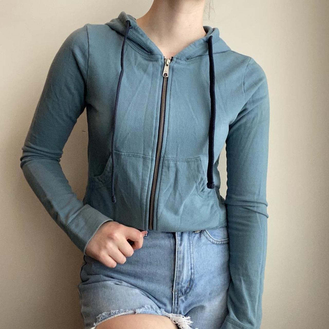 Pretty Blue American Giant Zip Up Hoodie Size Xs Depop