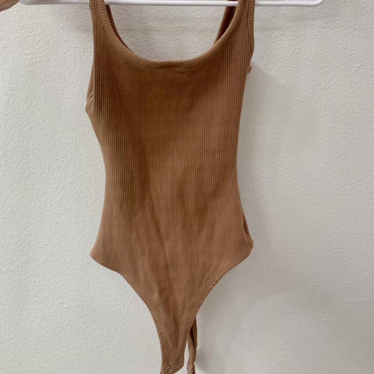 Naked Wardrobe Women's Brown and Tan Bodysuit (2)