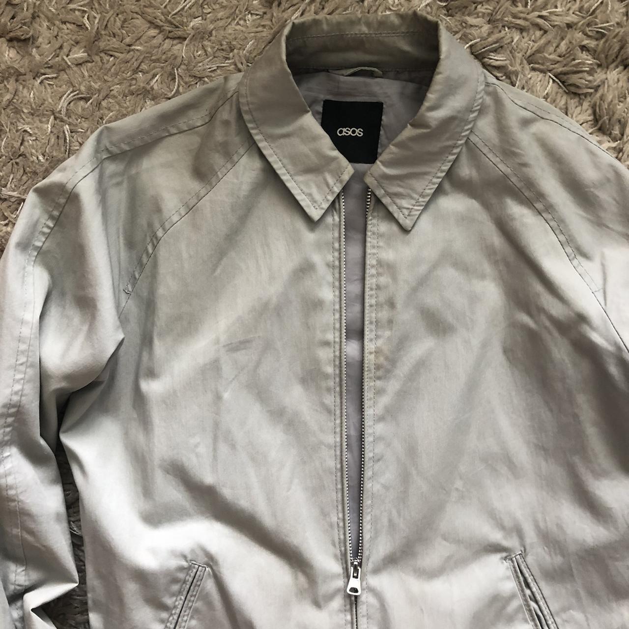 Asos cream coloured Harrington Jacket. With collar... Depop