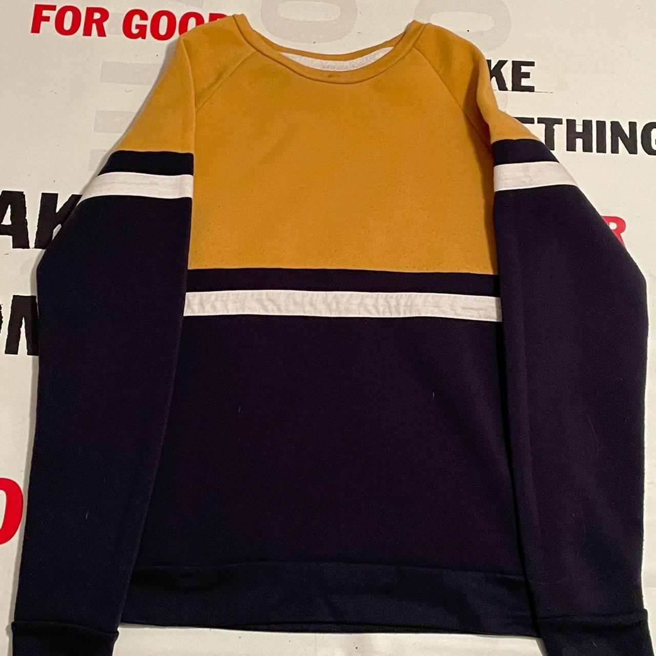17London Men's Yellow and Navy Jumper