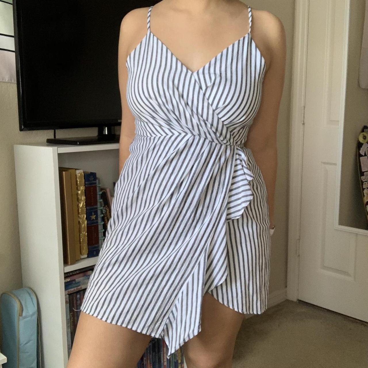 Women's Blue and White Dress | Depop