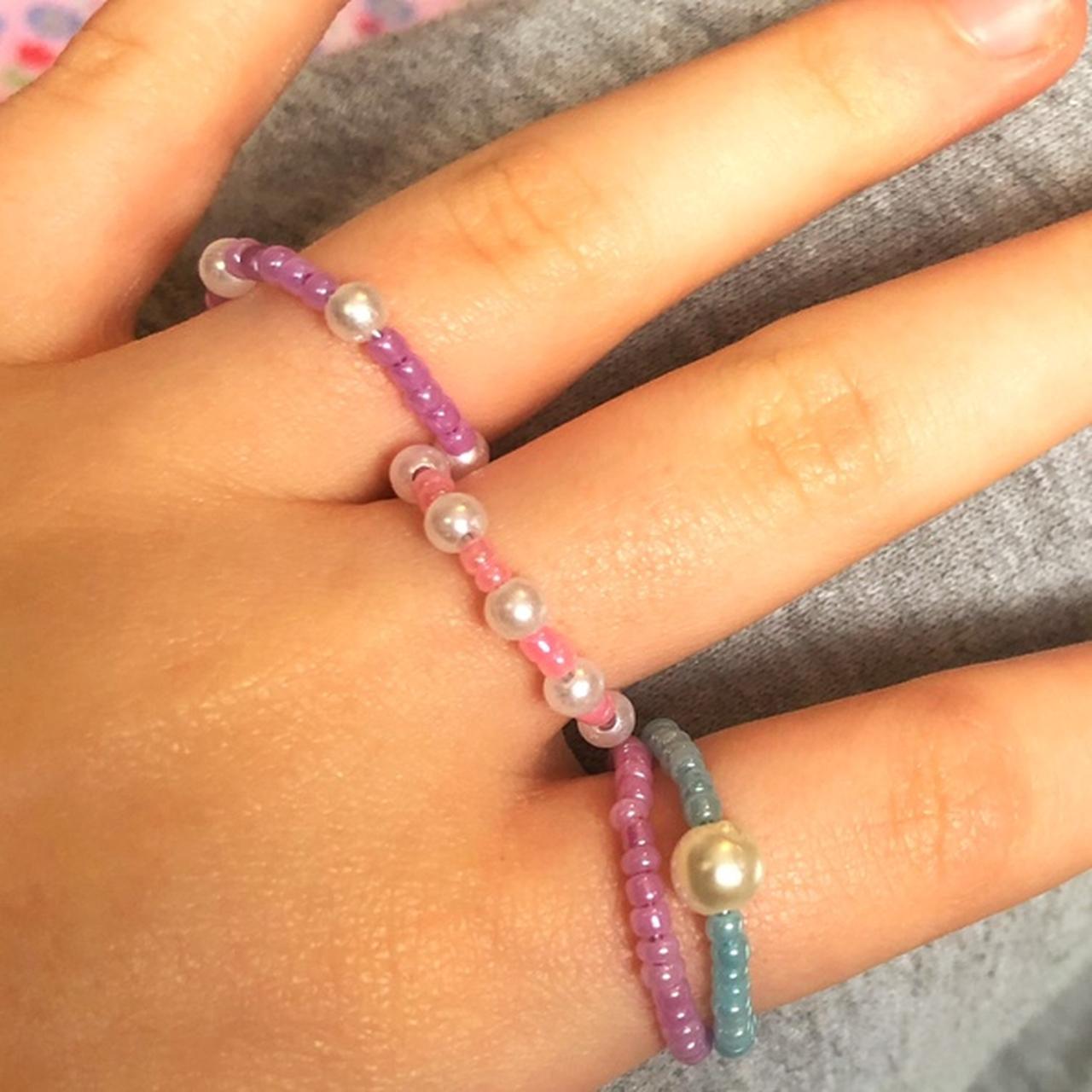 Beaded rings #rings #kawaii #coquette #beads - Depop