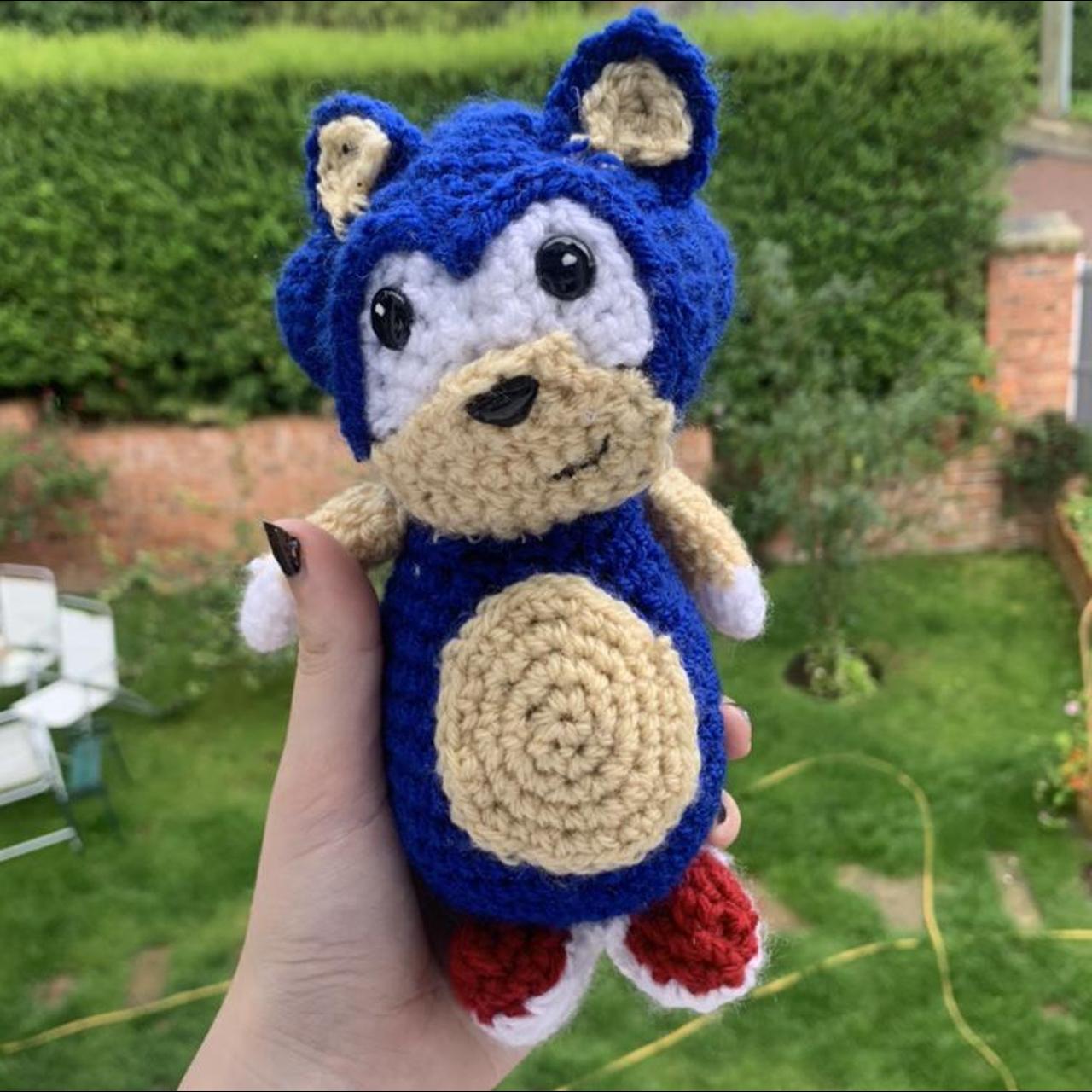 sonic the hedgehog crochet plushie handmade by... - Depop