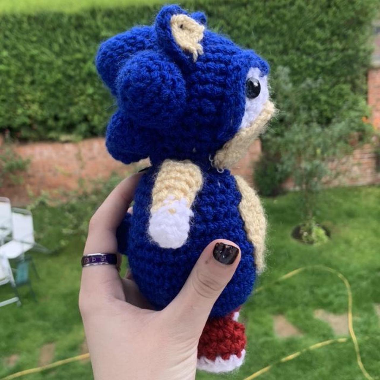 sonic the hedgehog crochet plushie handmade by... - Depop