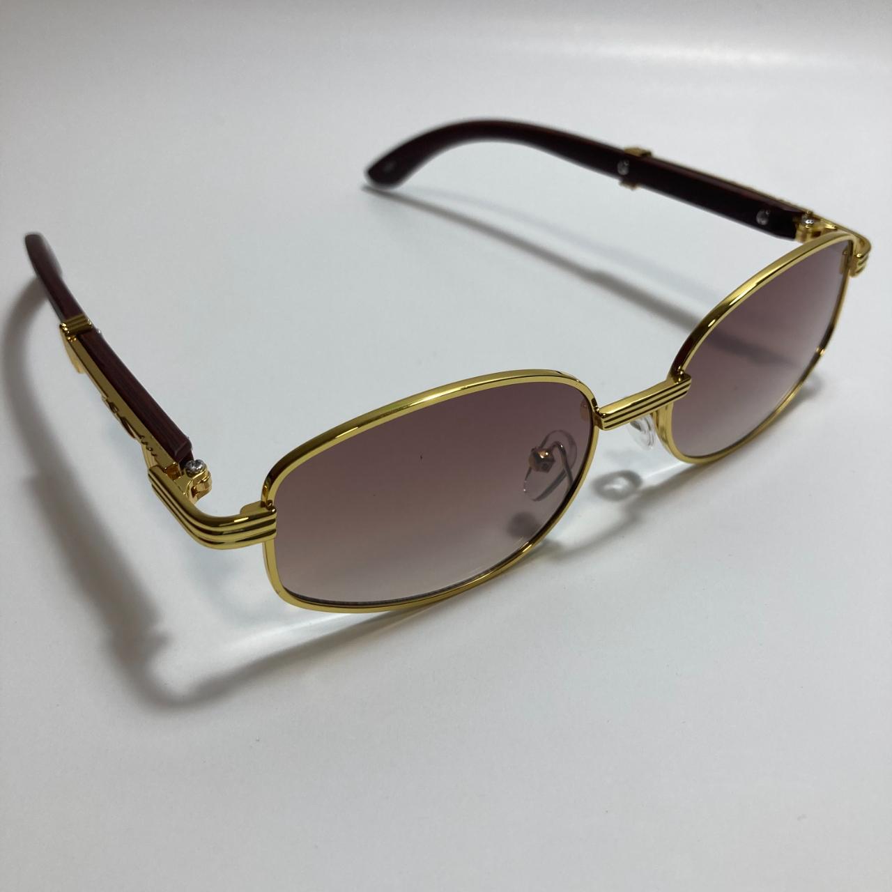 Men's Gold and Brown Sunglasses (3)