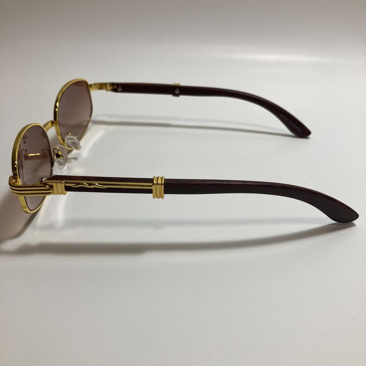 Men's Gold and Brown Sunglasses (4)