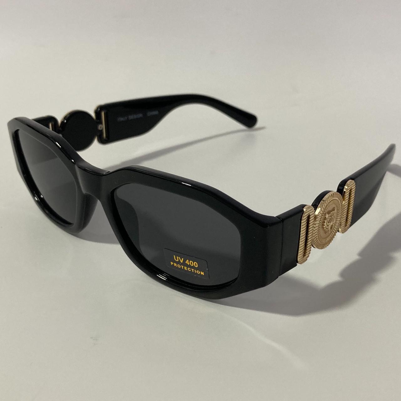 mens black and gold versace sunglasses