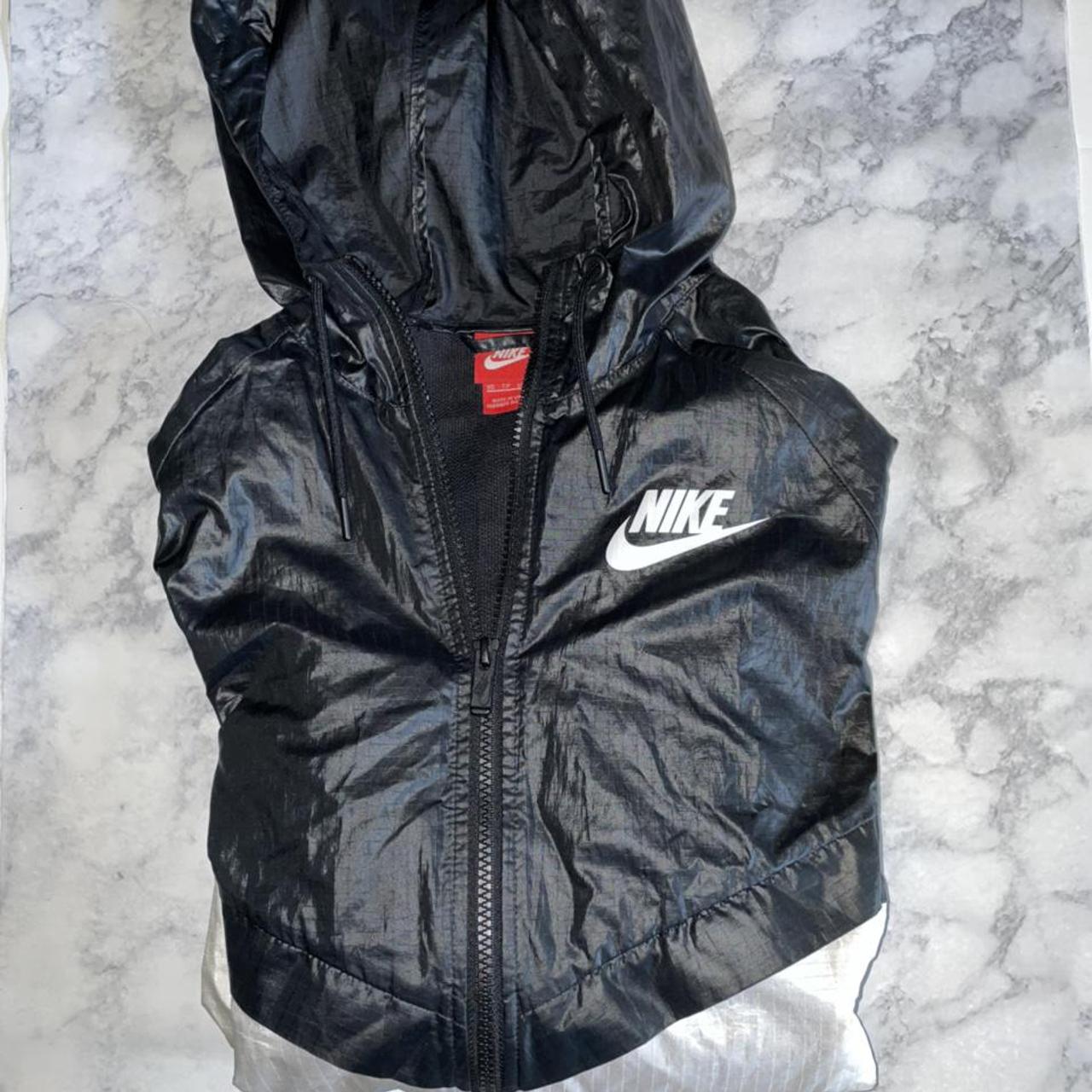 Nike black and white windbreaker⛈ Lightweight... Depop