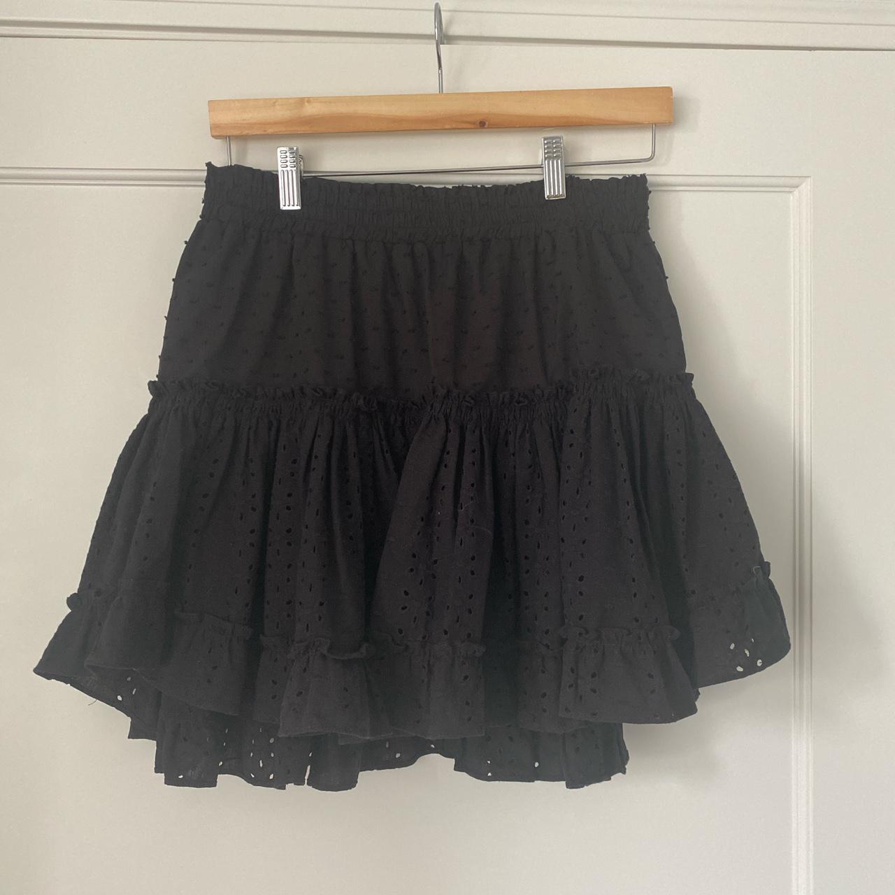 Misa black ruffle skirt - Depop