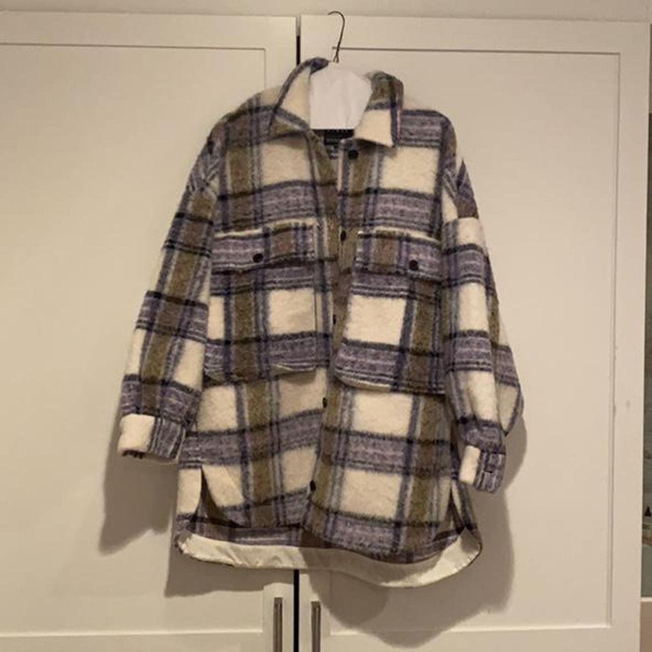 zara green plaid coat