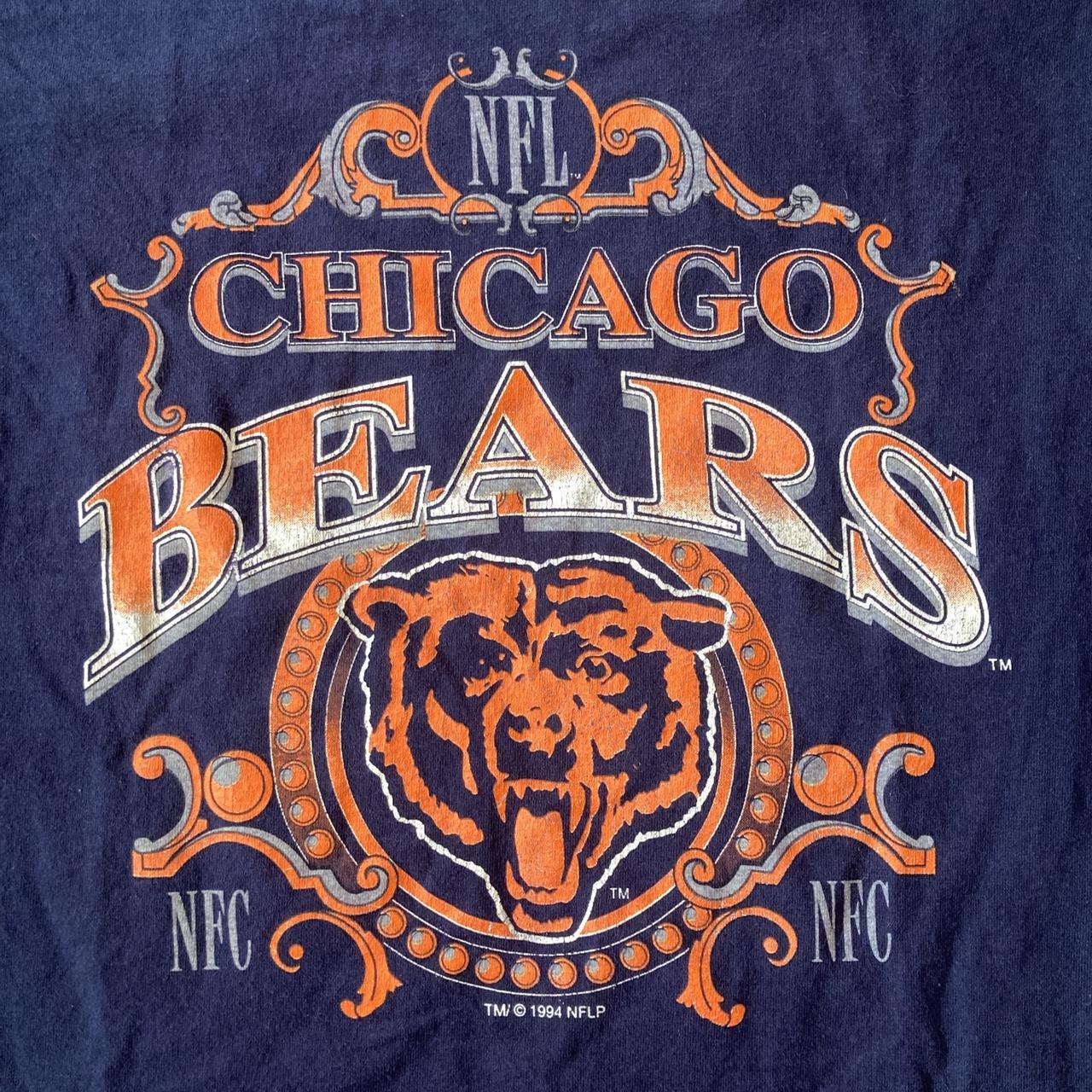 Vintage 1994 Chicago Bears Navy Blue TShirt M or... Depop