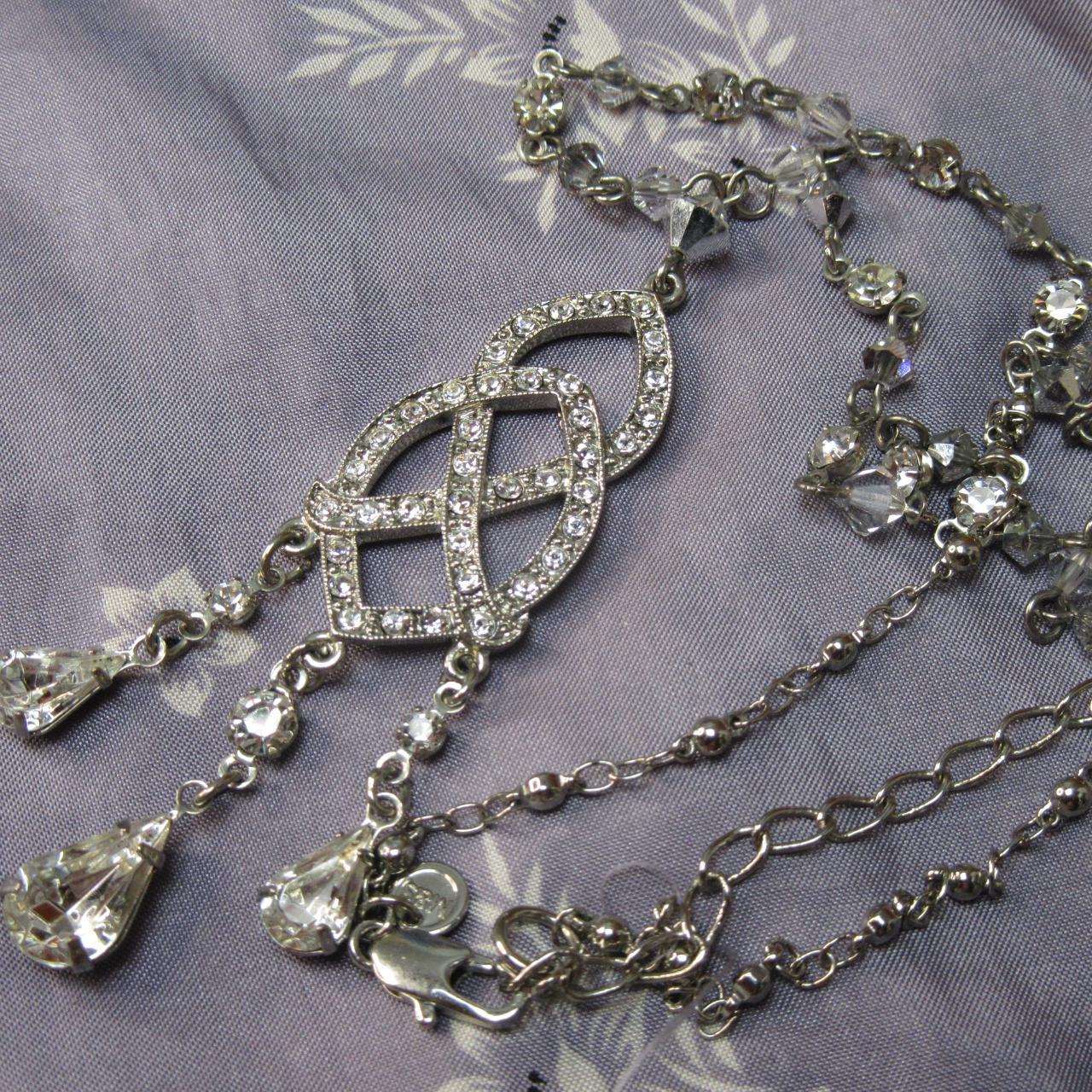 Vintage Art Nouveau style silver and crystal... - Depop