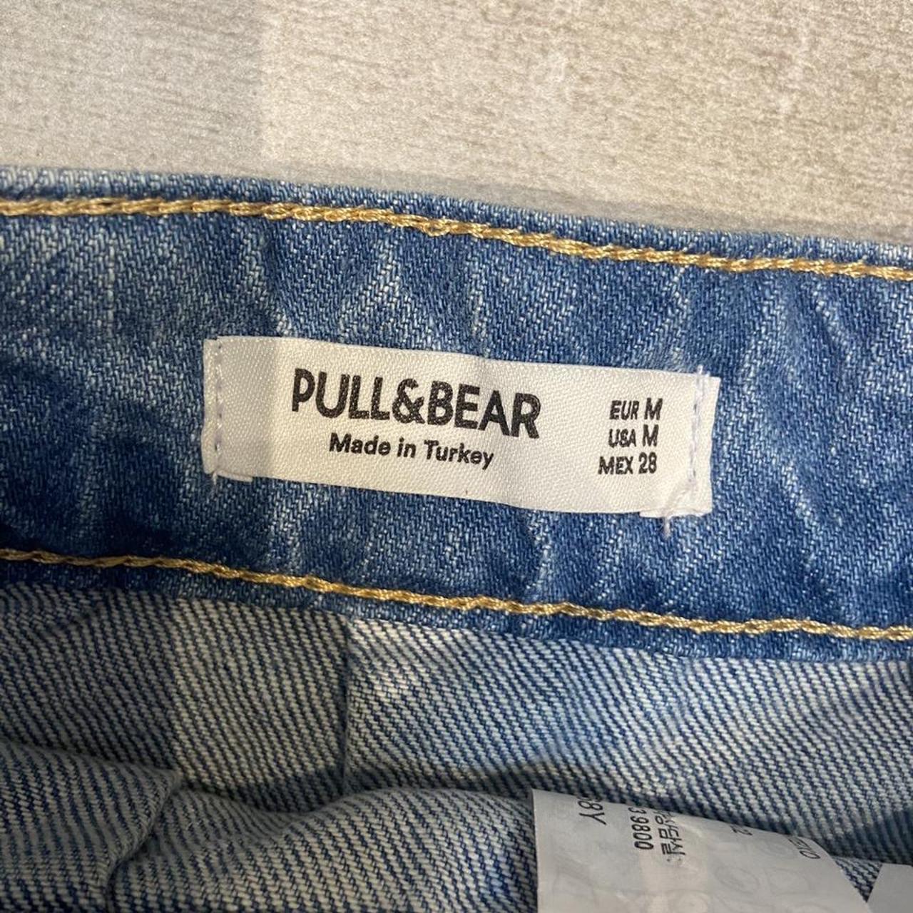 denim pleated mini skirt ( pull and bear ) UK 6 - Depop