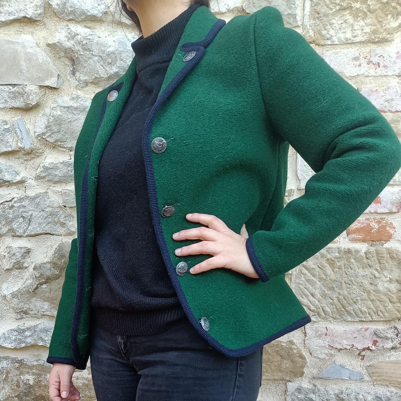 Giacca verde in lana cotta