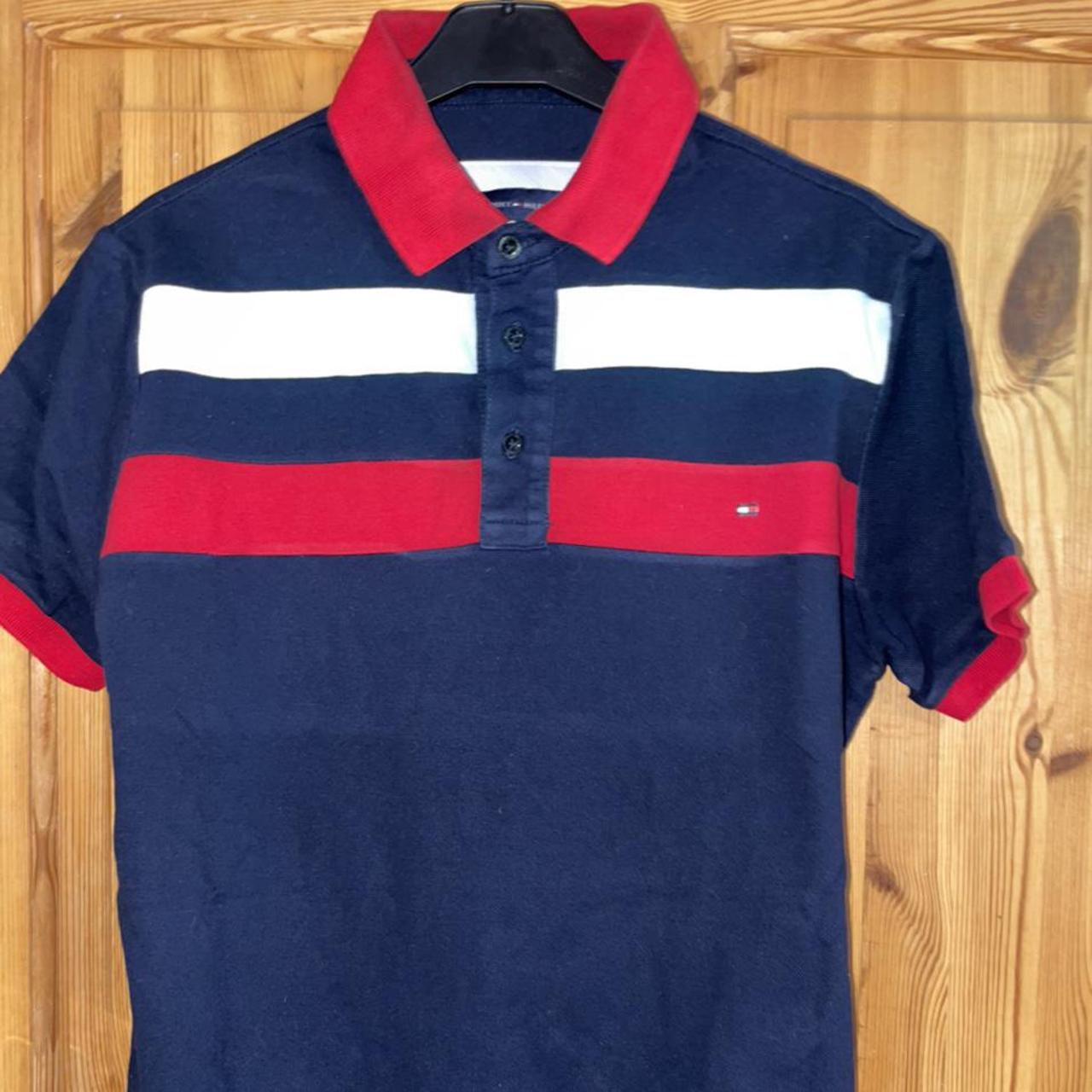 Tommy Hilfiger Men's Red and Blue Polo-shirts | Depop