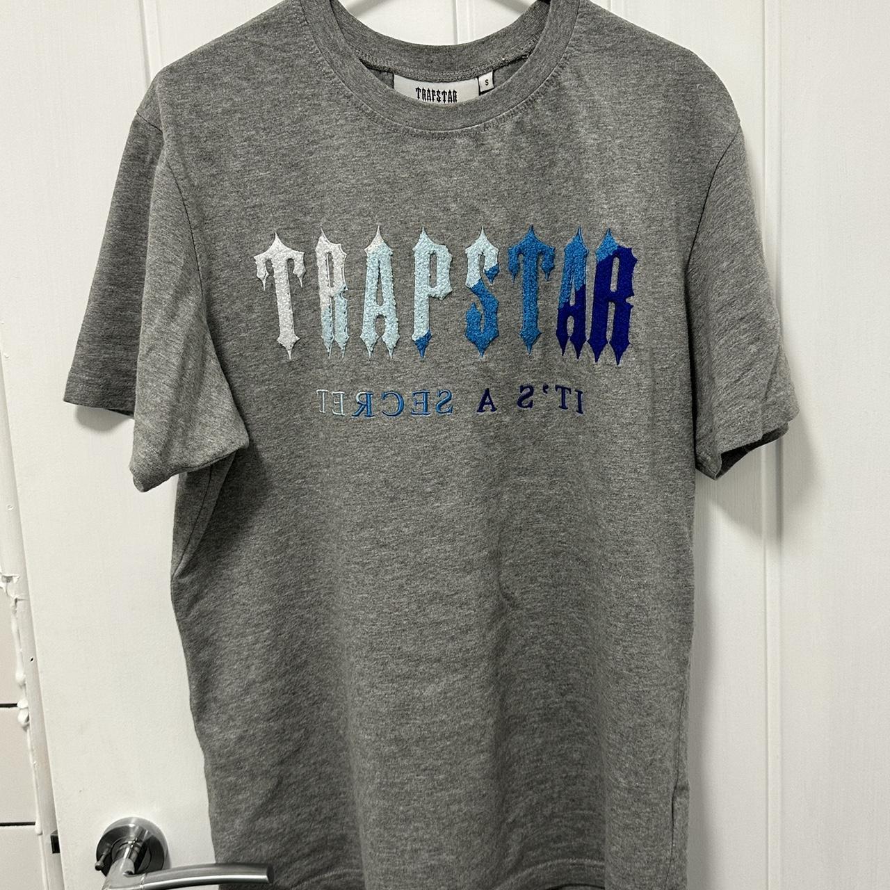 Trapstar Men's Grey and Blue T-shirt | Depop