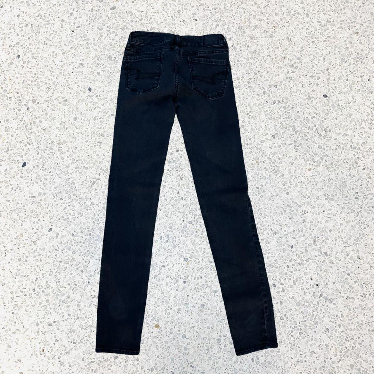 American Eagle Jeans, Size 00 Black Skinny Super... - Depop