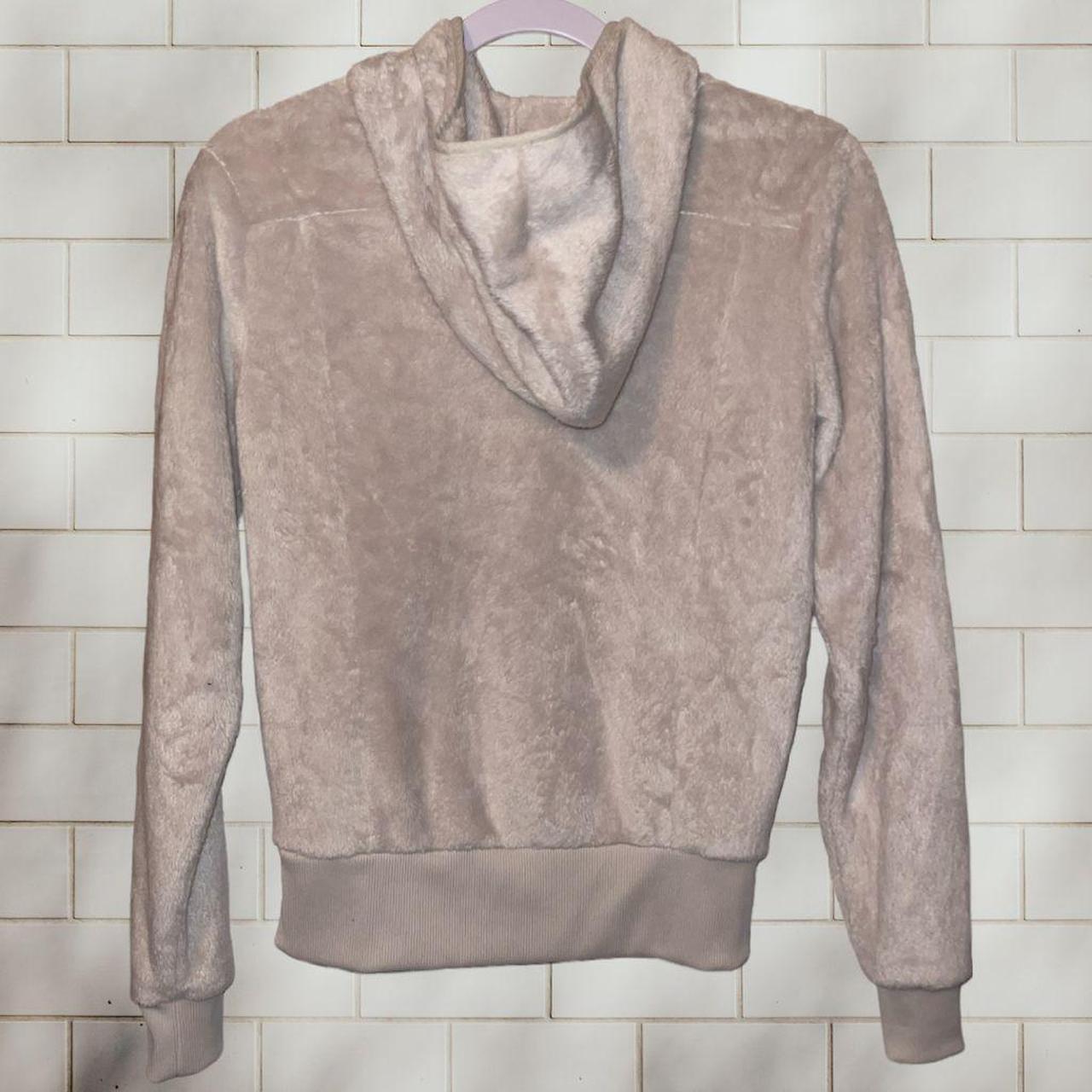 The North Face Cream Fuzzy Plush Pullover Hoodie... Depop