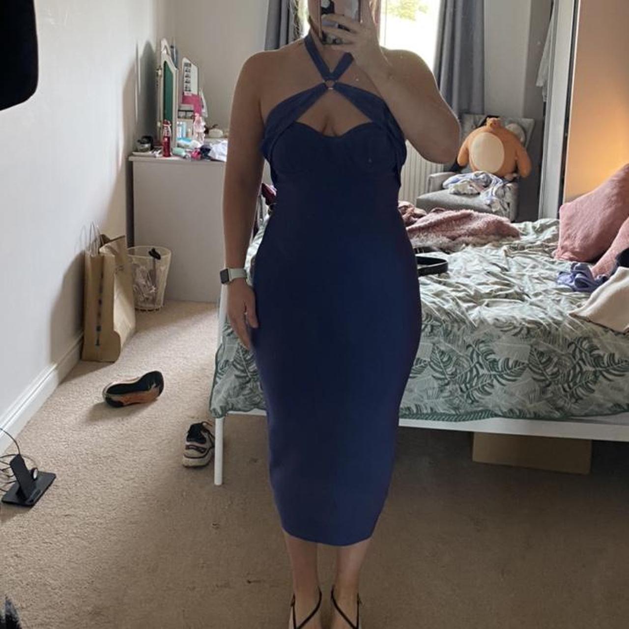 House of cb 2024 blue bandage dress