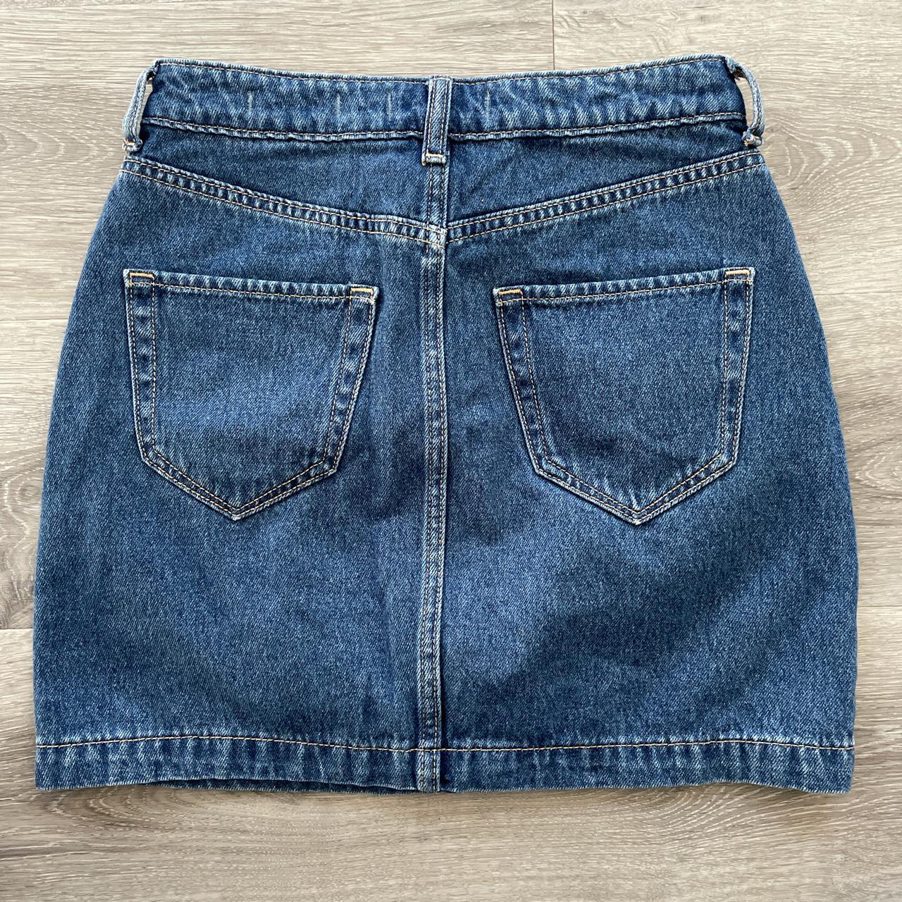 HOLLISTER Ultra High Rise Mini Skirt in Medium Wash... - Depop