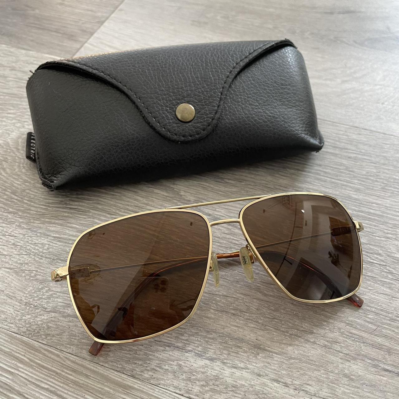 Women's Brown and Gold Sunglasses
