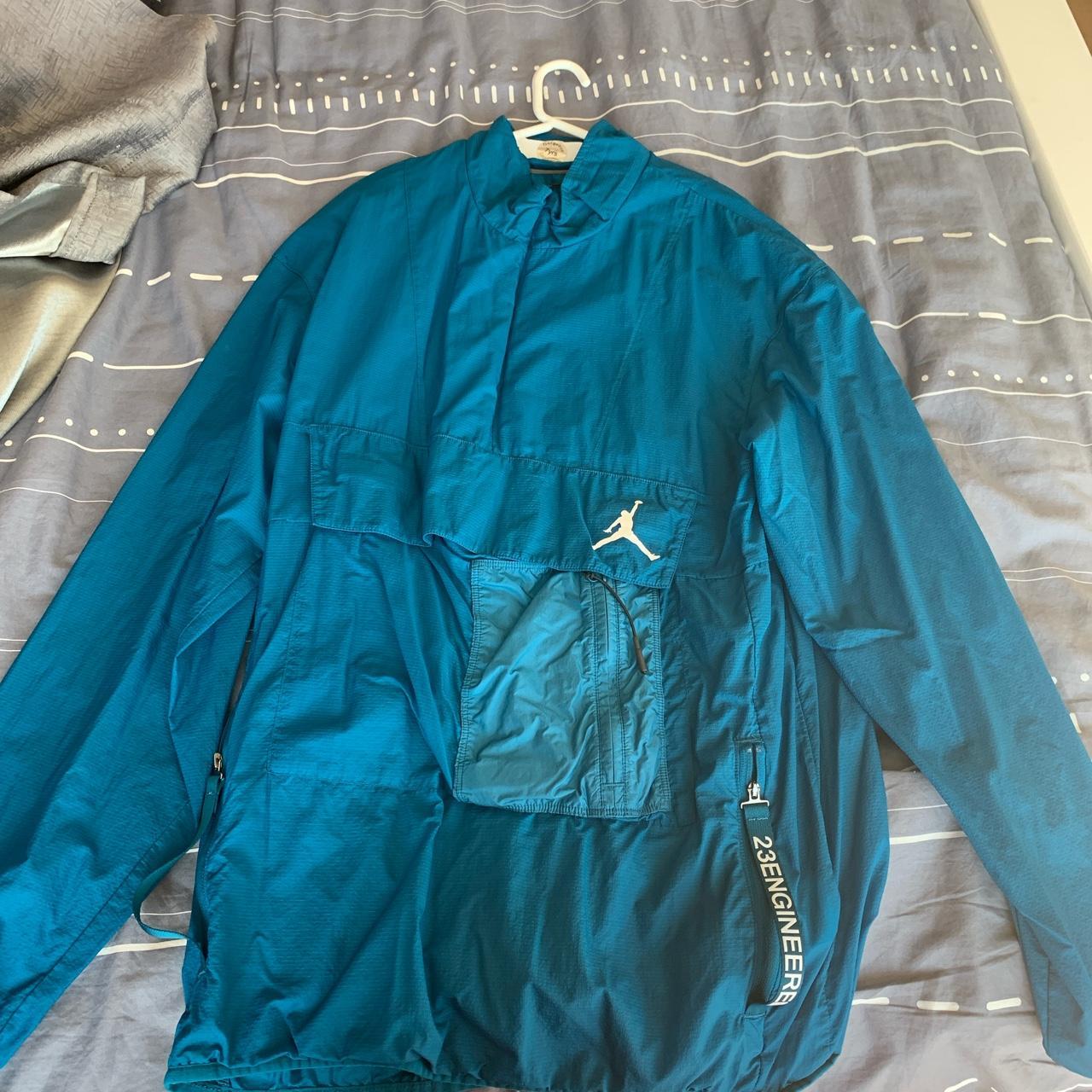Jordan half zip jacket size small jordan blue Depop