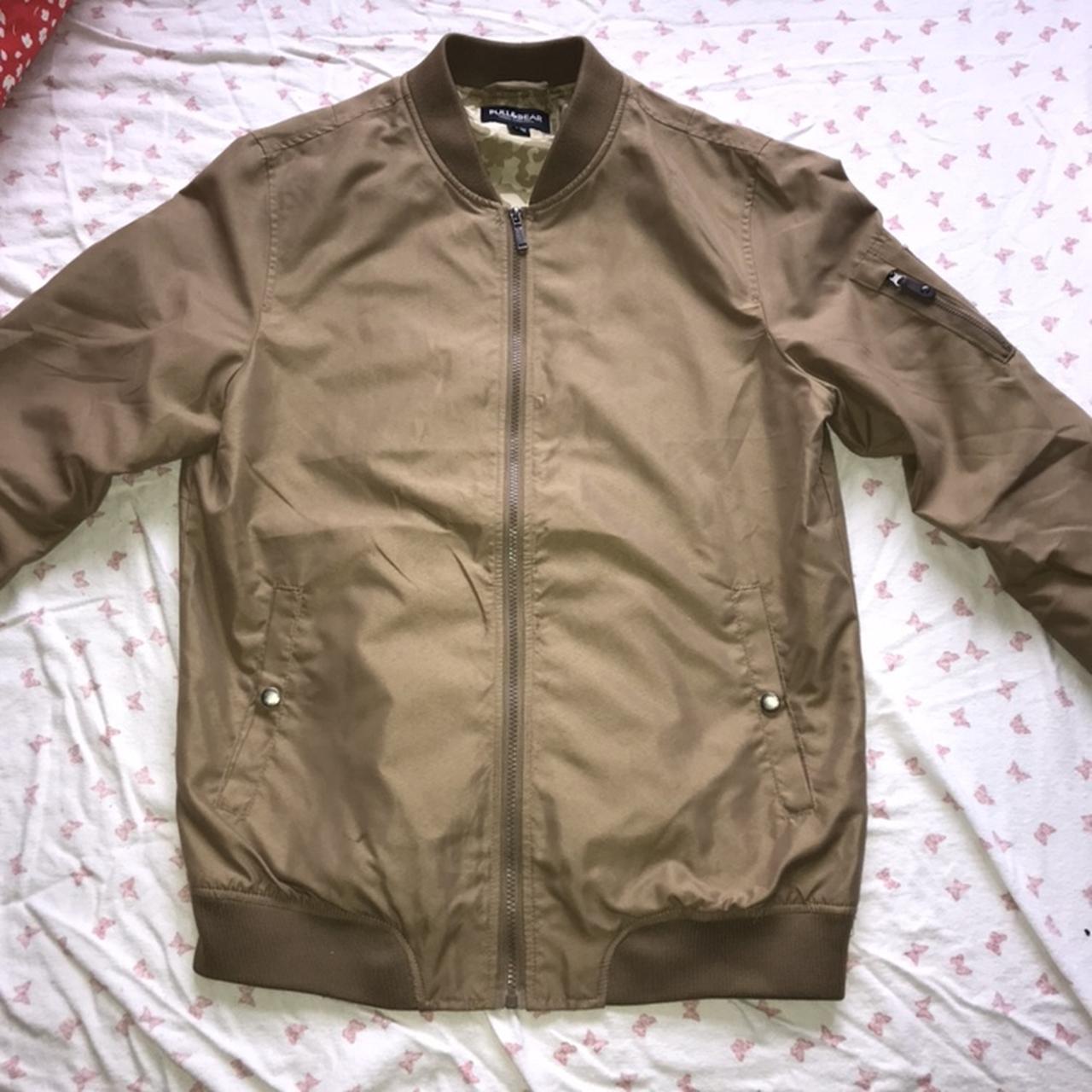 Mens Pull&Bear Camo coloured bomber jacket. Worn... - Depop