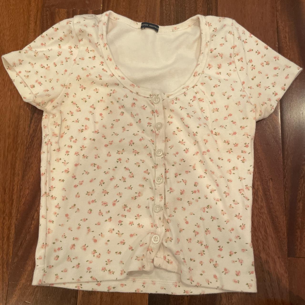 Brandy Melville floral zelly top. One size fits all.... Depop