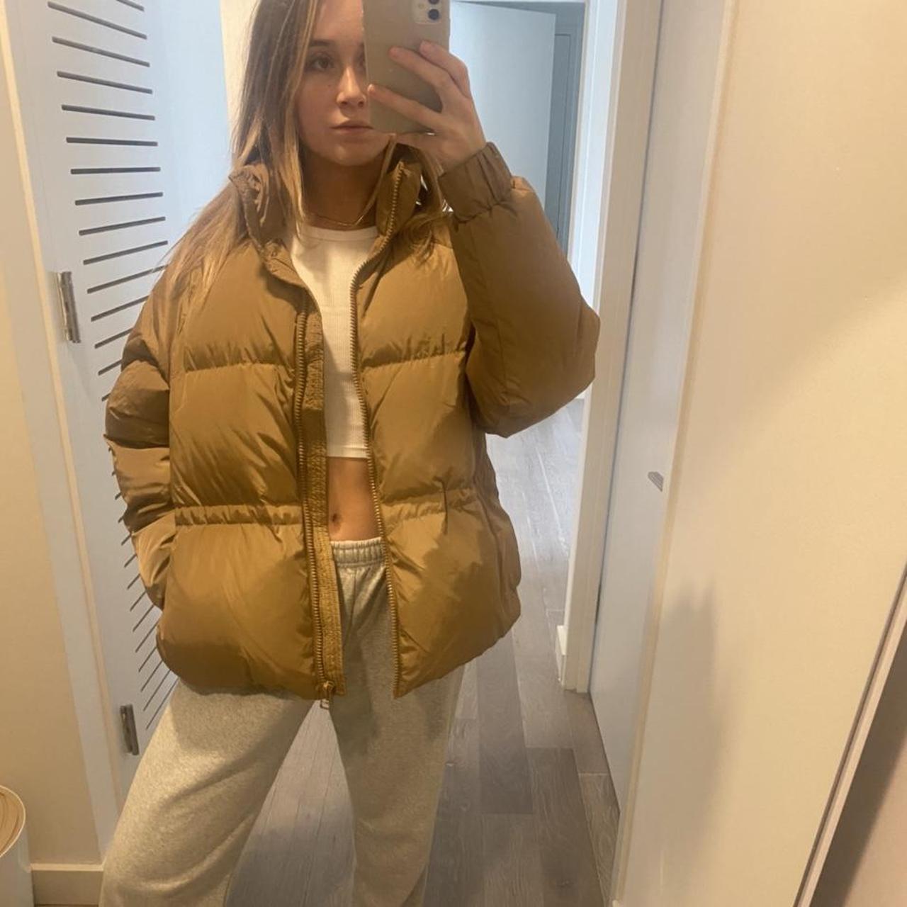 Ganni Whitman short puffer, color is a camel/tan... - Depop