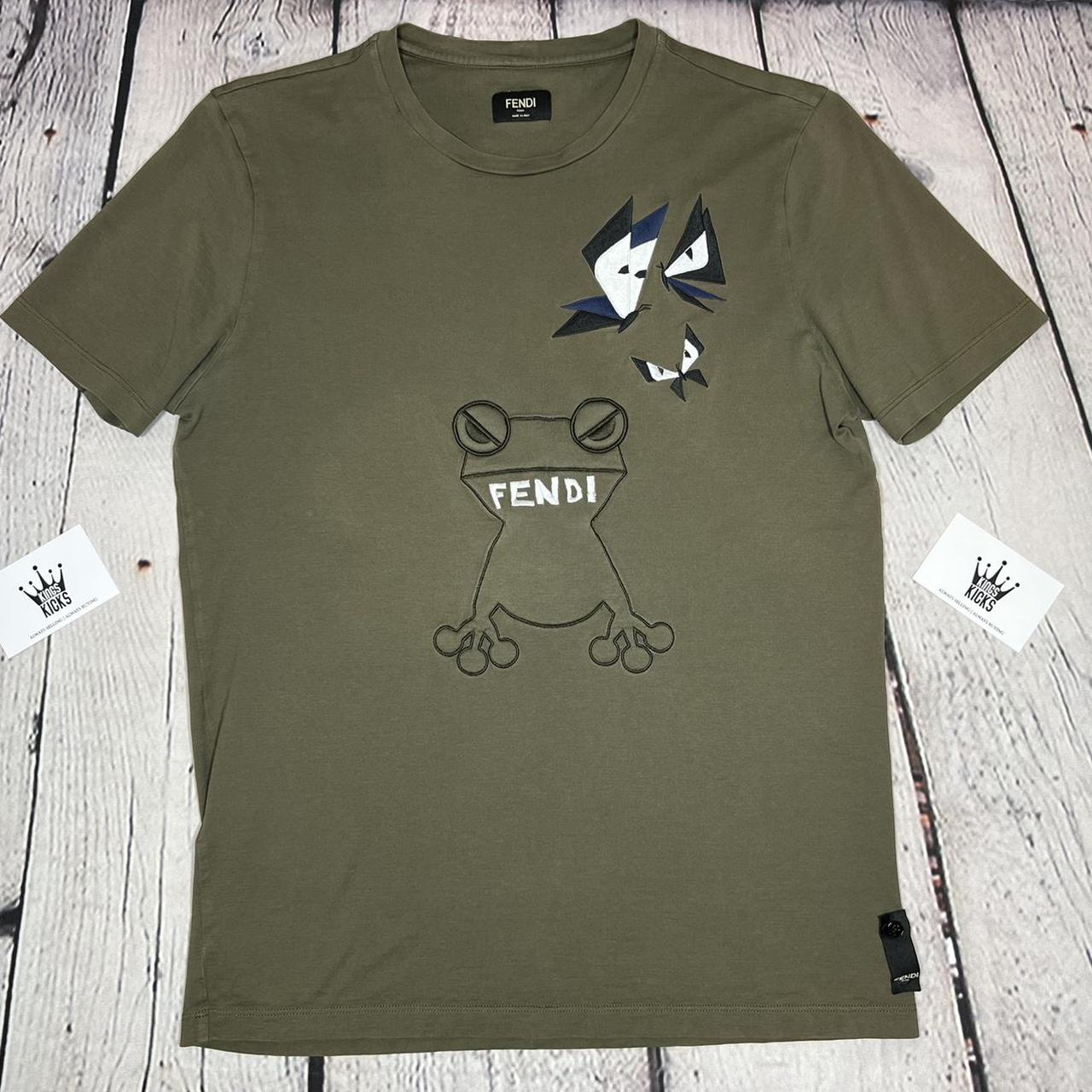 Men s Fendi Frog Khaki Green Top VERY RARE Depop