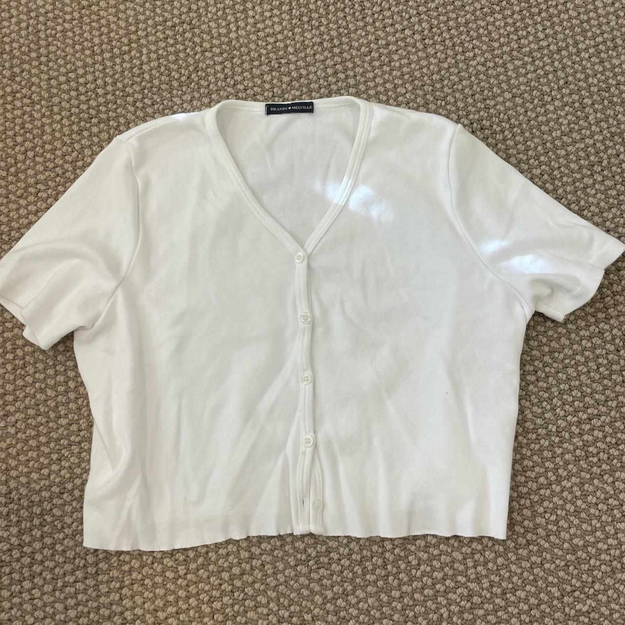 Brandy Melville white shirt Hardly worn, appears new - Depop