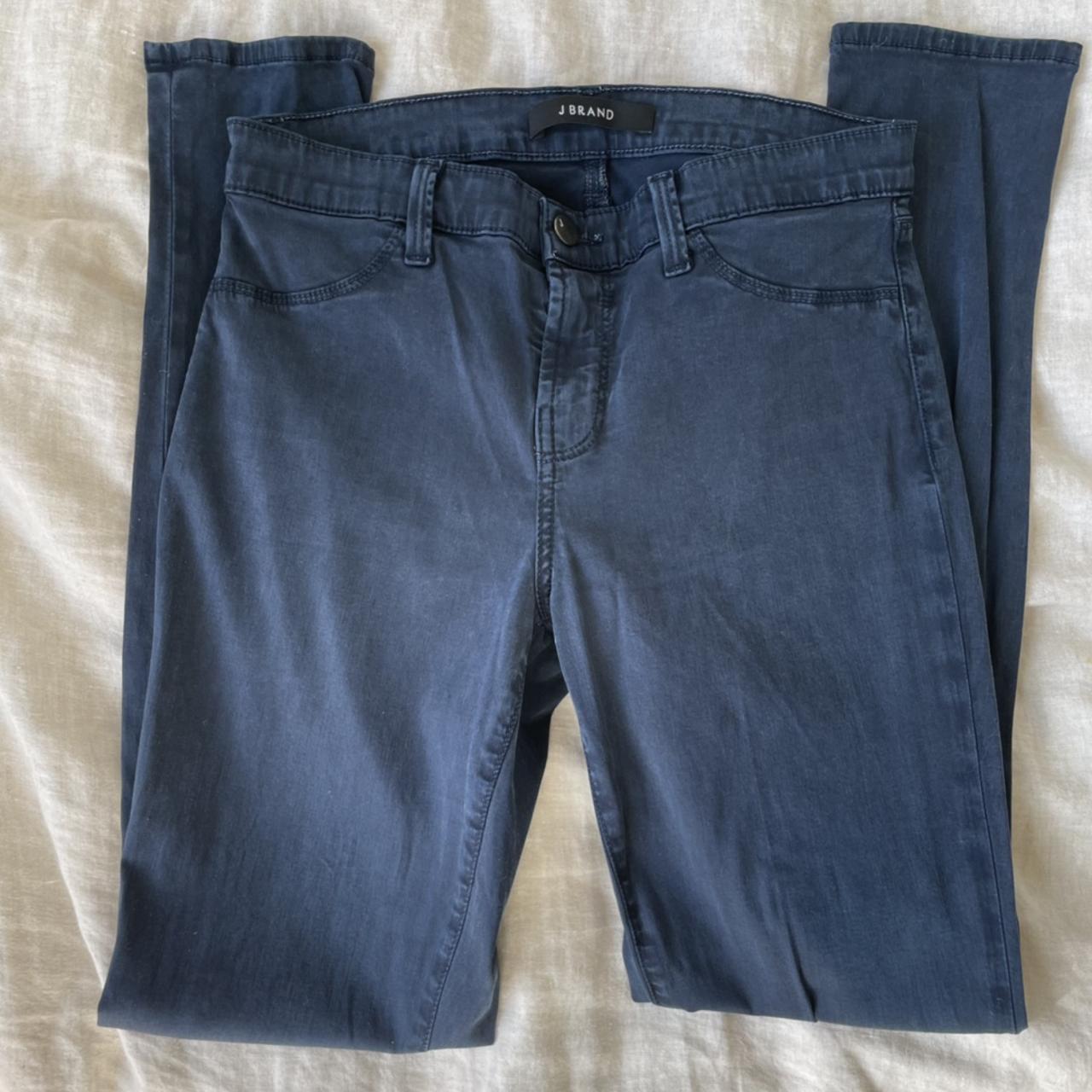 J Brand Mid-Rise Super Skinny jeans in Carbon Blue.... - Depop