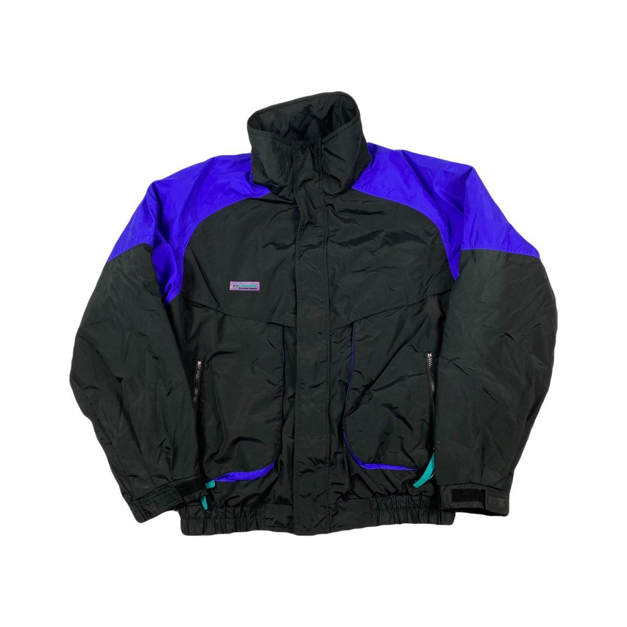 Columbia Sportswear Men's Black and Purple Jacket | Depop