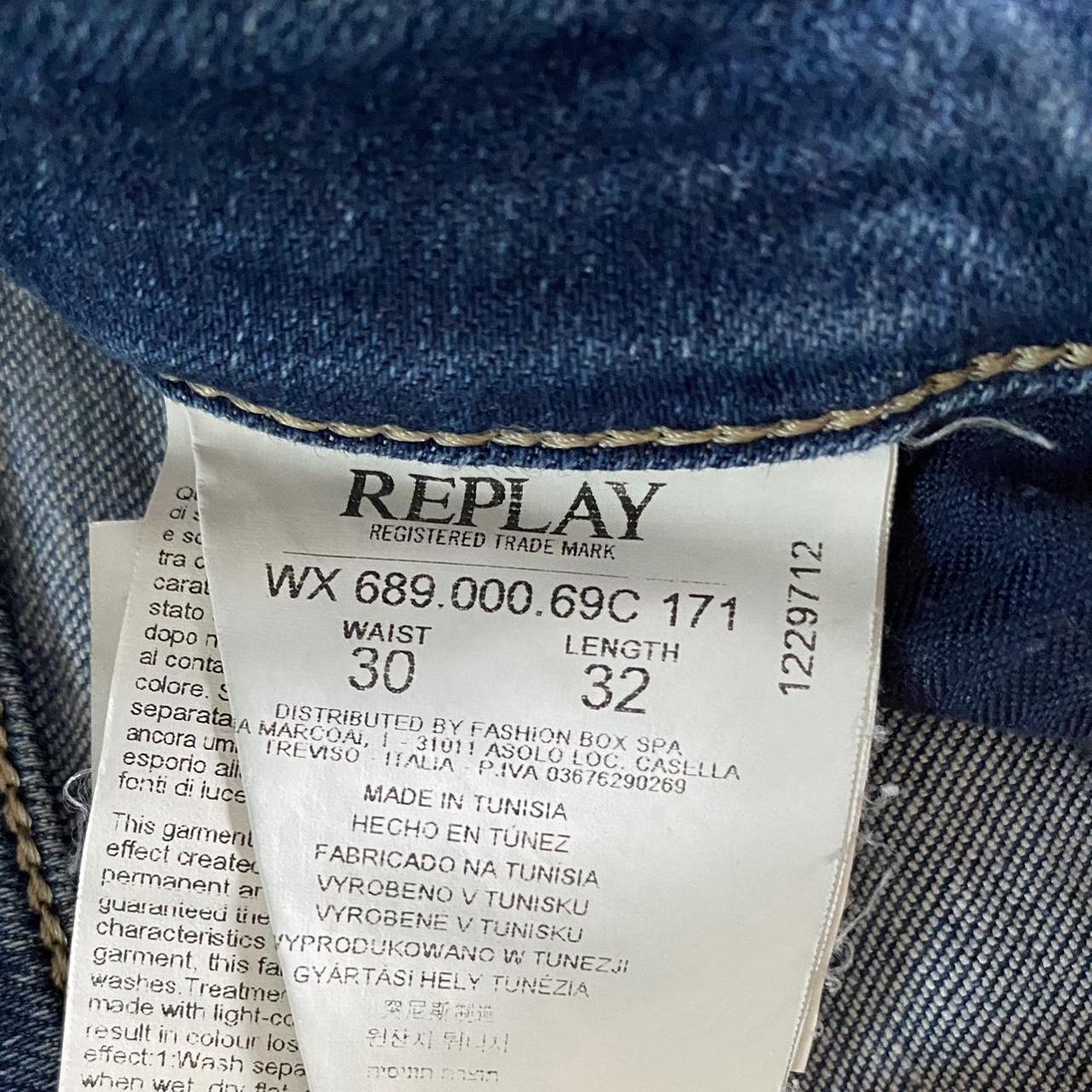 Womens Replay WX689 LUZ Stretch Skinny Blue Jeans... - Depop