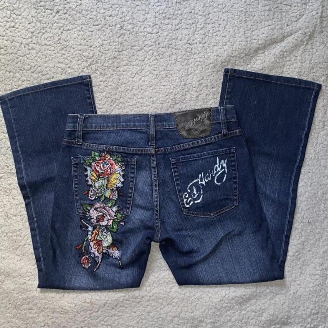 Authentic Don Ed Hardy design jeans lightly... - Depop