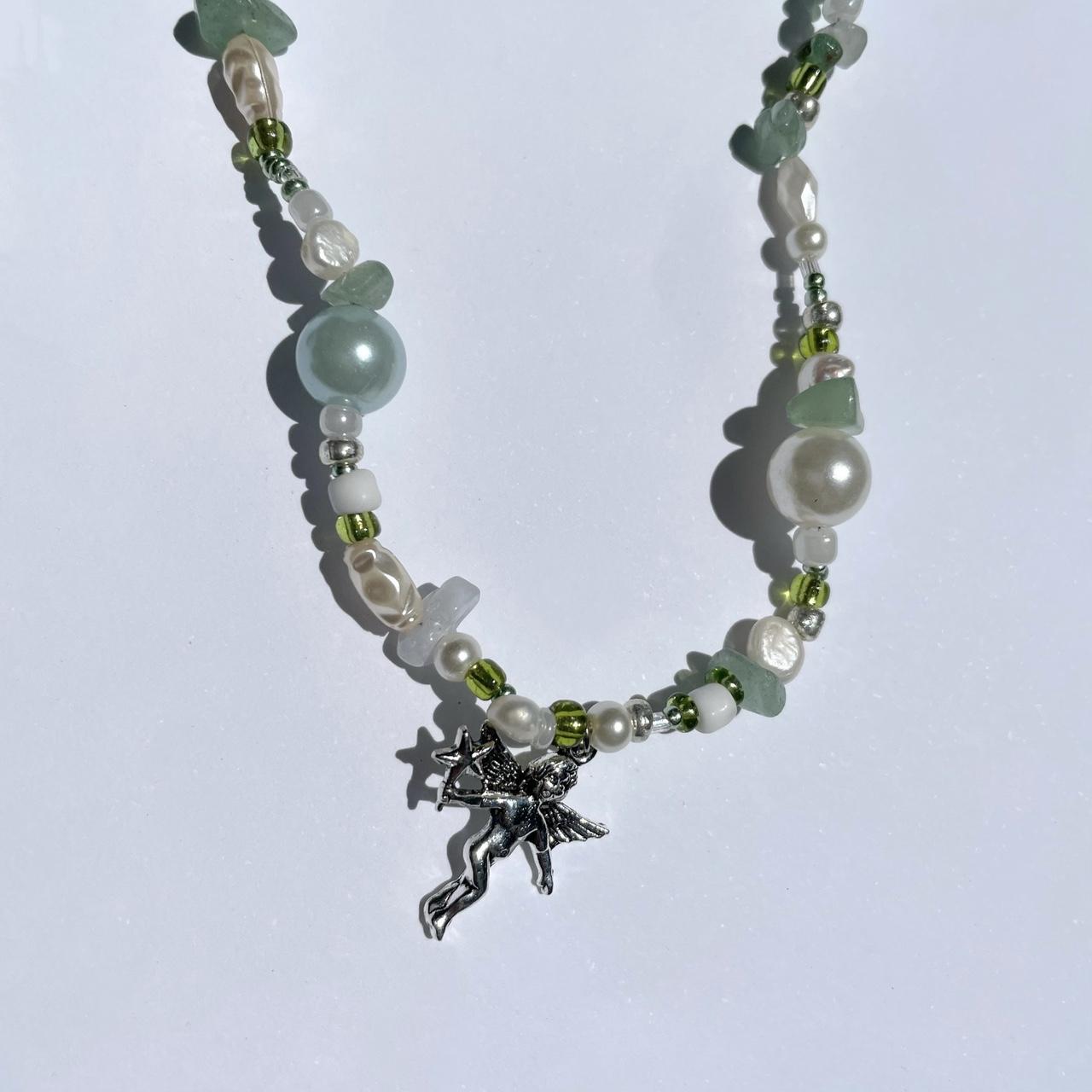 Women's White and Green Jewellery (2)