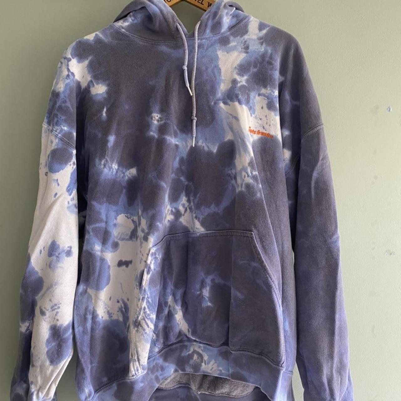 Urban Outfitters Men's Blue and White Hoodie | Depop