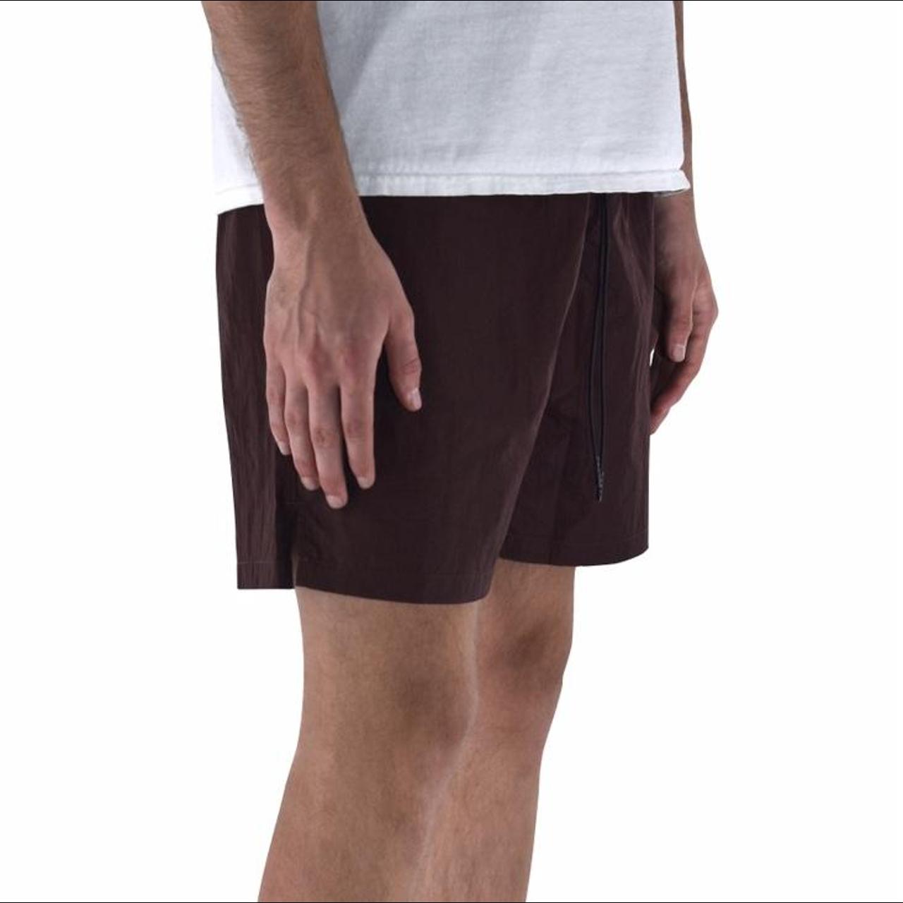 Crinkle Nylon Shorts Chocolate Brown The Crinkle... - Depop