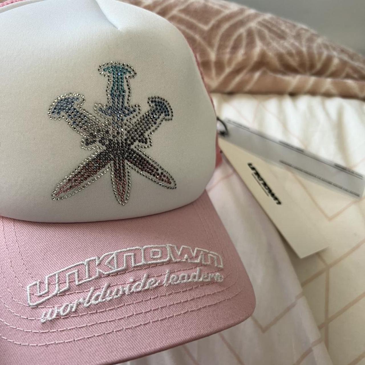 Unknown London Pink Dagger Rhinestone Trucker, Open...