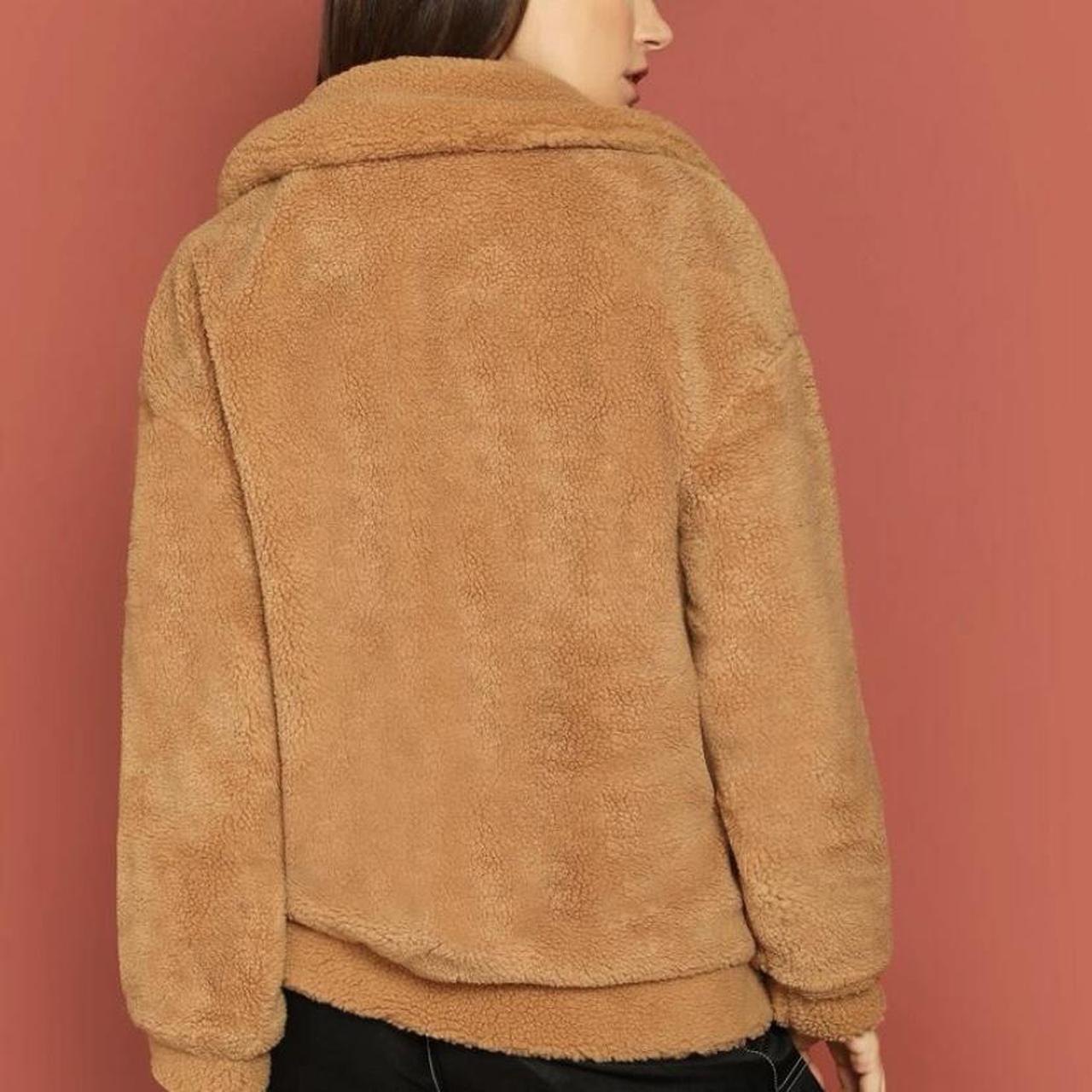 Shein caramel teddy coat, perfect condition as... Depop