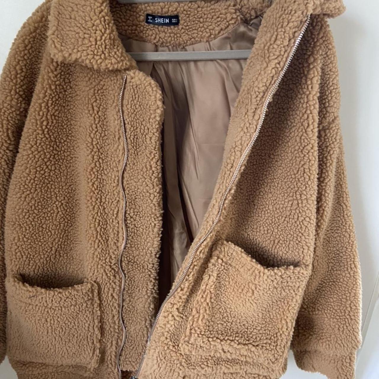 Shein caramel teddy coat, perfect condition as... Depop