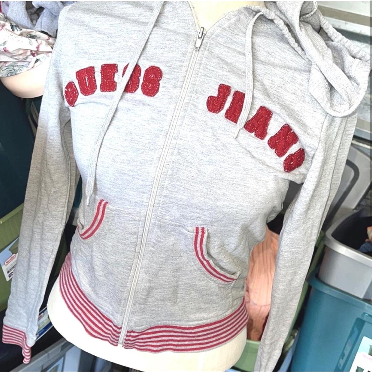 Guess Women's Grey and Red Hoodie