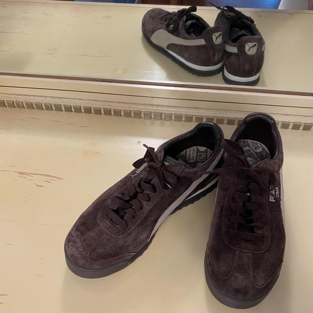 puma roma brown suede