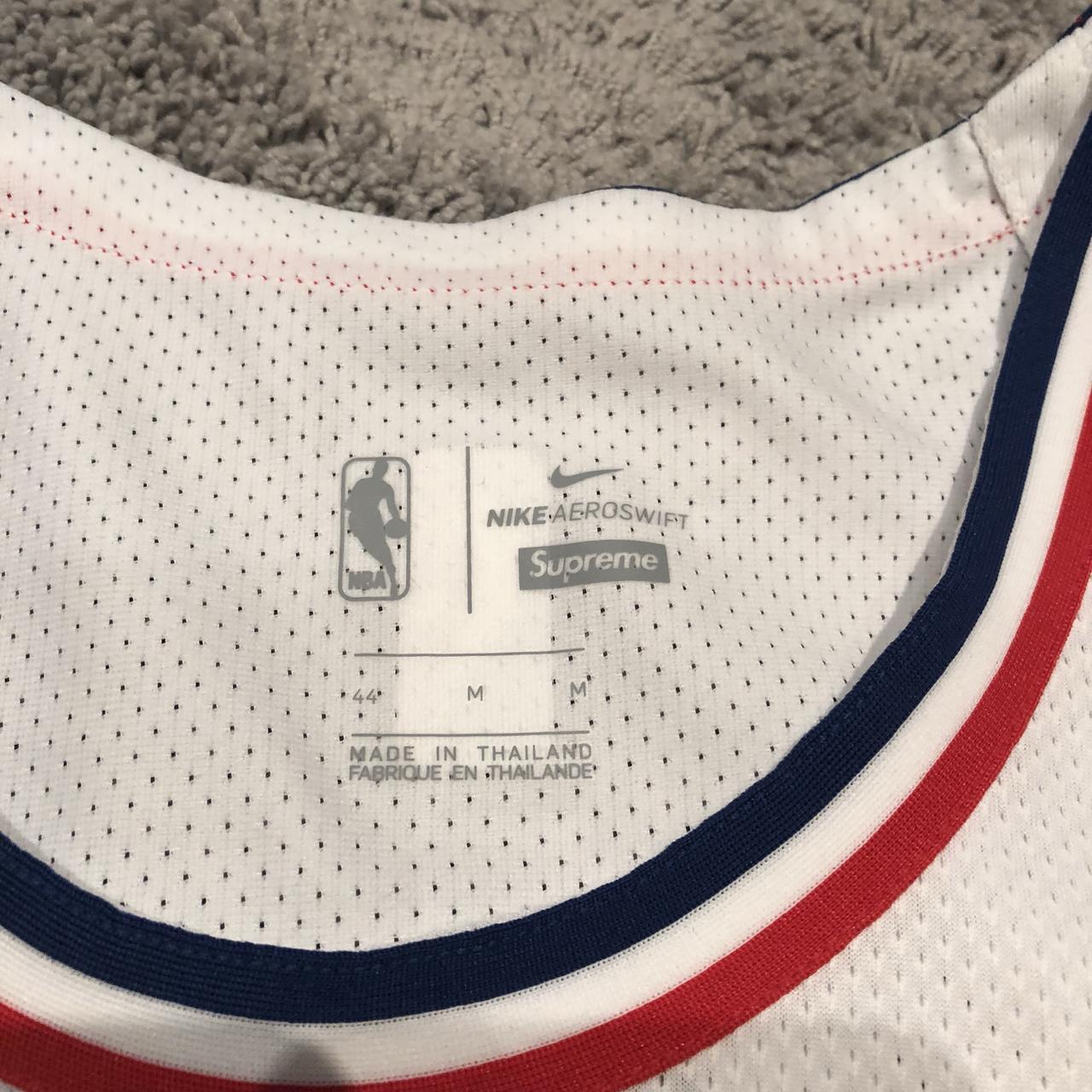 White NBA Supreme Jersey (44/M) Slightly Worn — MTC