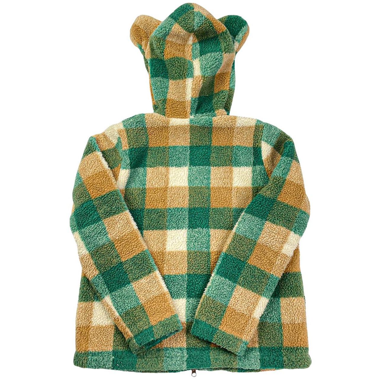Cat Ear Plaid Fleece Jacket Morph into a... Depop