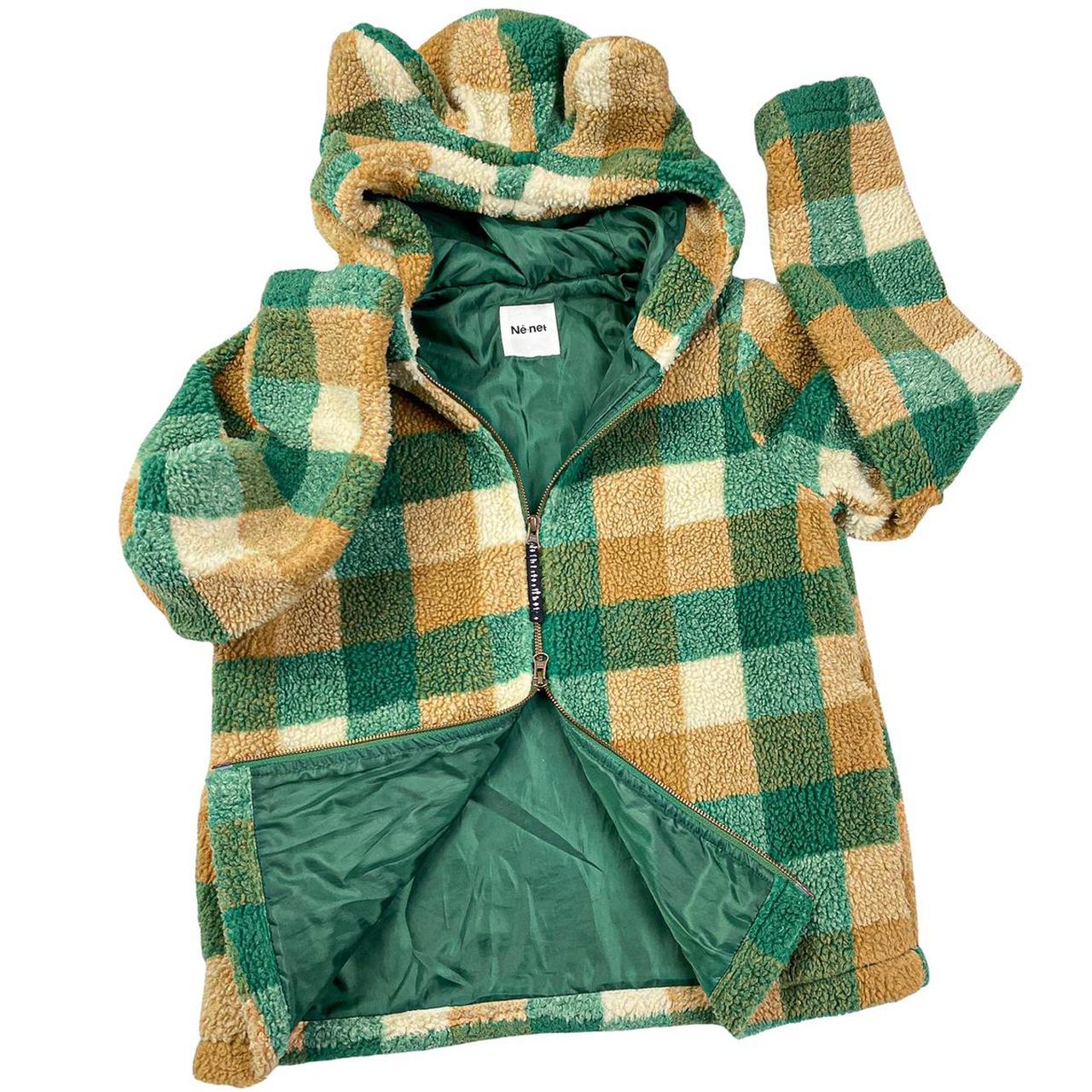 Cat Ear Plaid Fleece Jacket Morph into a... Depop