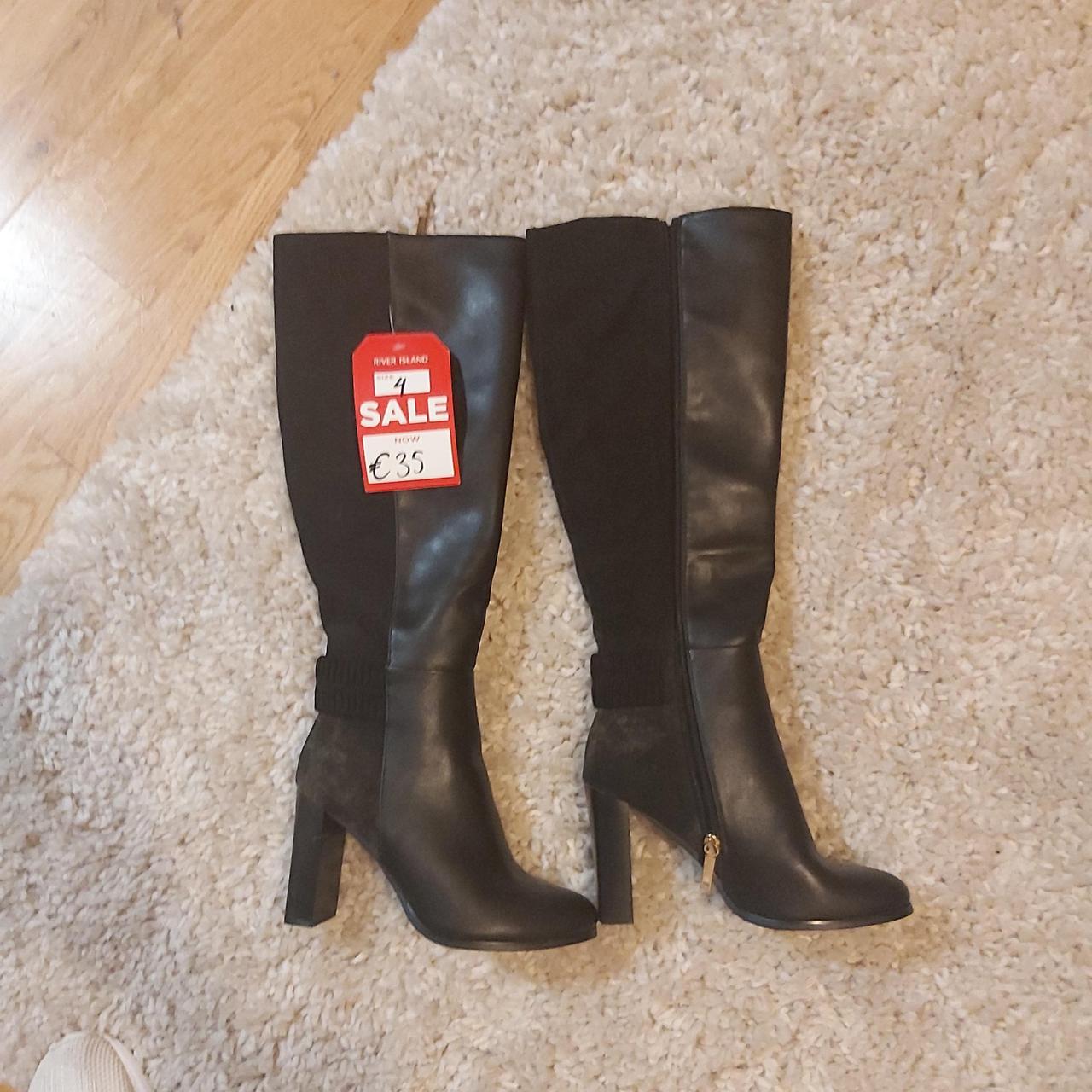 navy knee high boots river island